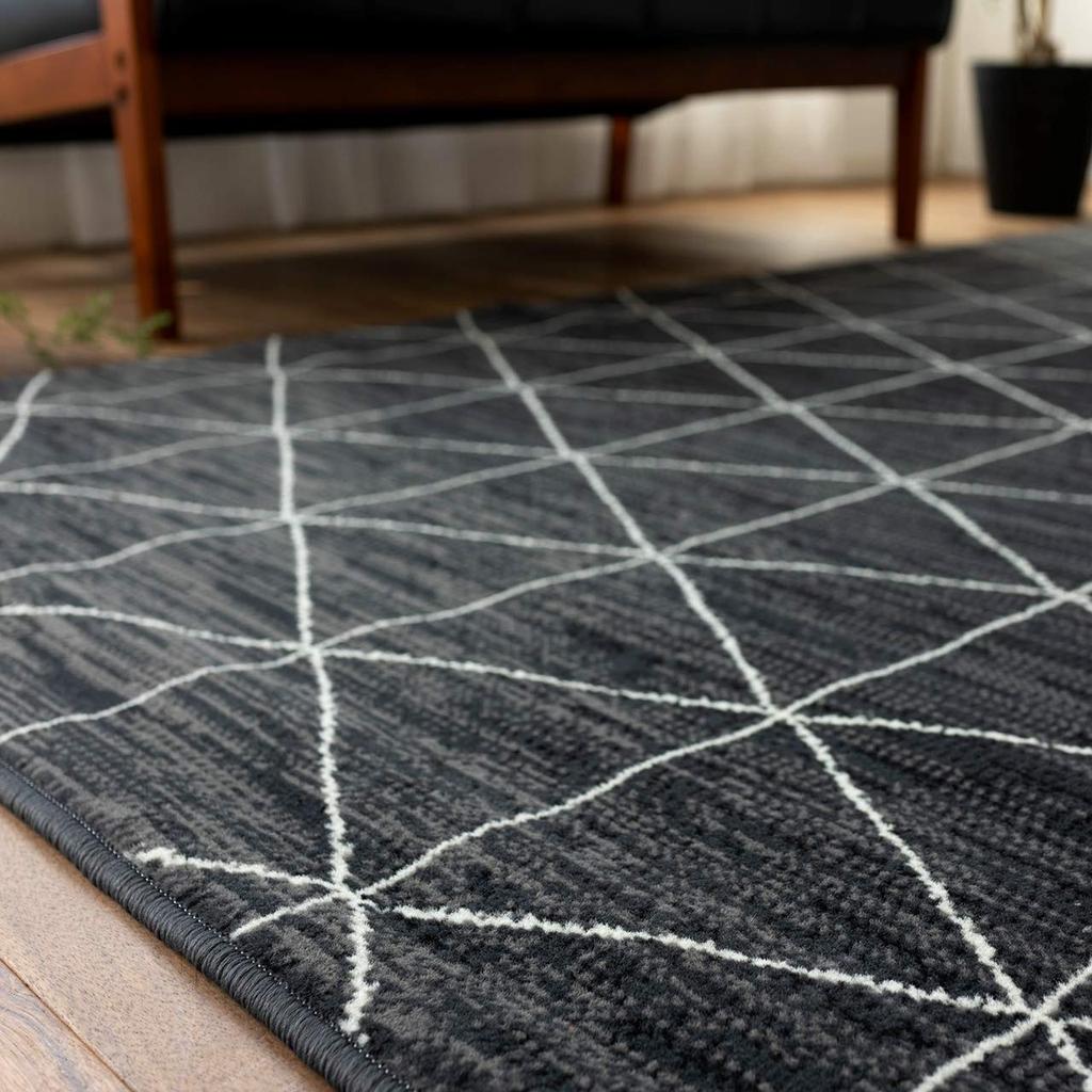 Sayan Sayan Geometric Beni Warren Style Rug Mat High Price 200x250 3 Tatami Dark Gray