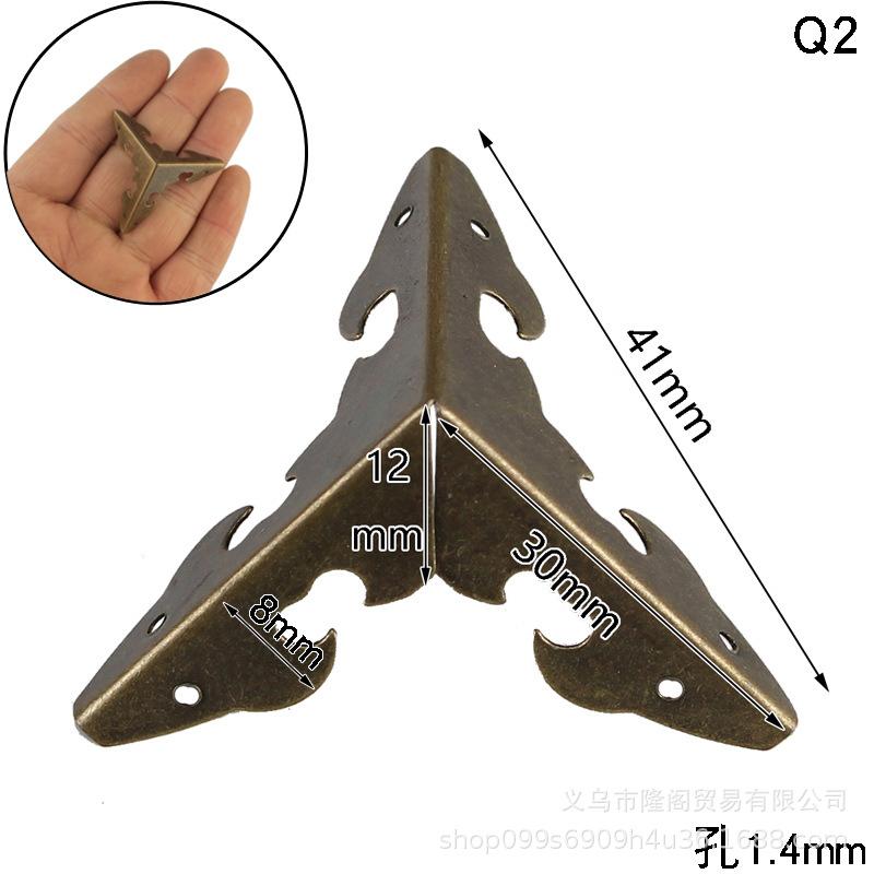 20Pack Furniture Antique Bronze Triangle Edge Metal Corner Guard for Storage Box Jewelry Case Cabinet Coffee Table Wooden Chest