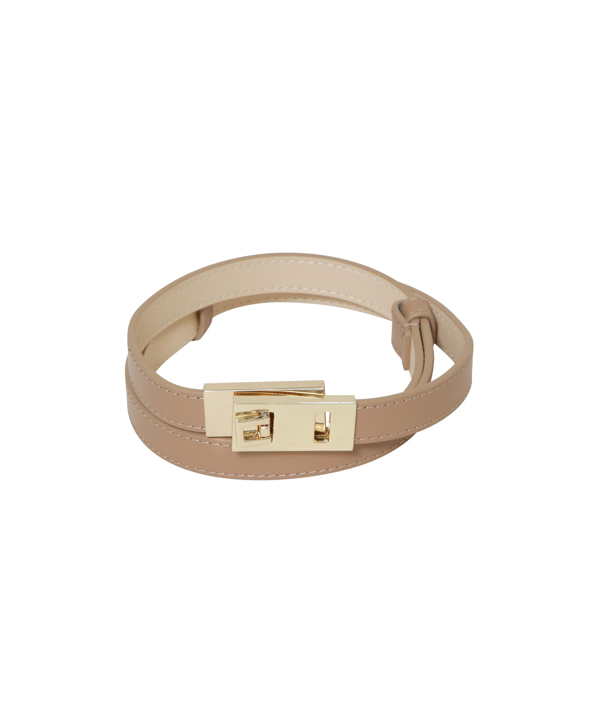 Turnlock Leather Belt for Size F [Nano Universe] Women, 040, Beige, 669-6150301