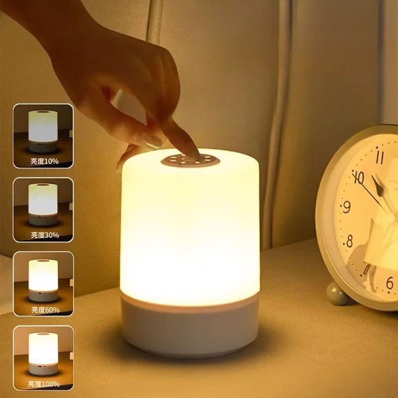 LED Nattlys Nattbordsdimbare Lading Skrivebordsnattlamper Soverom Nattbordsbelysning Dekorasjon Berøringslesing LED Bordlamper
