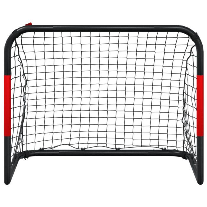 But de football - VIDAXL - 90x48x71 cm - Acier enduit de poudre - Filet en polyester - Rouge et noir