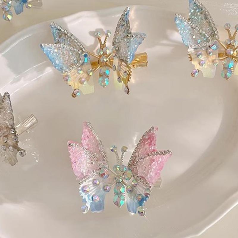 Flying Butterfly Hair Clip for Girls 3D Moving Wing Hairpins Rhinestones Barrettes Hair Styling Accessories for Women