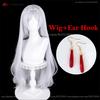 Parrucca Cosplay Frierenn 95cm Argento Bianco Resistente al Calore Capelli Sintetici Per Costumi da Donna Parrucca Cosplay Anime Halloween