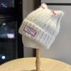 Korean Style Woolen Hat for Women Cute Cat Ears New Bow Warm Ear Protection Cold Hat Winter Fashion Knitted Hat