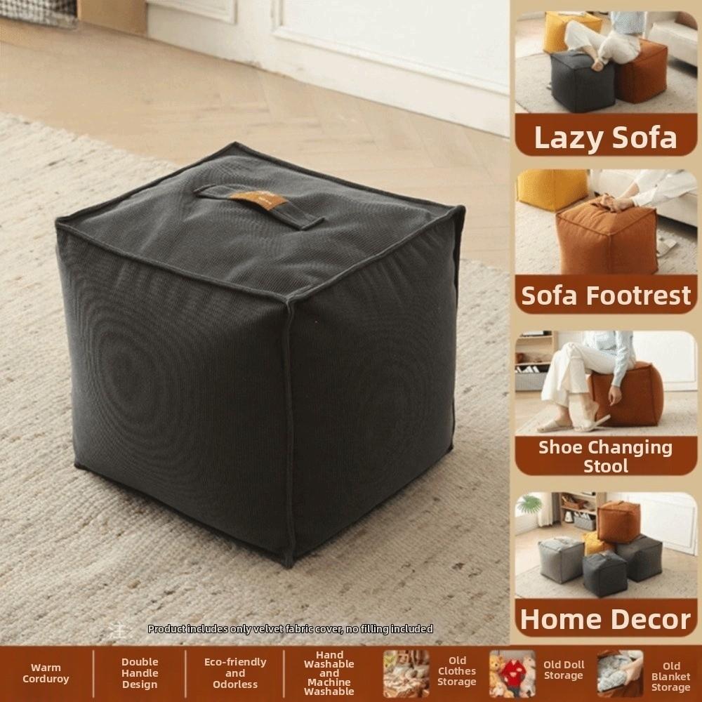 Soft Clothes Storage Bag Large Capacity Sofa Stool Cover Seat Cushion Cover  Lazy Couch