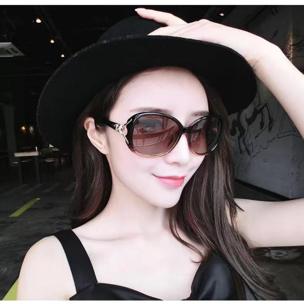 Fashion sunglasses female fox head large frame sunglasses classic trend sunglasses big face glasses thin advanced sense