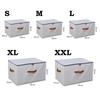 Fishbone Pattern Zipper Storage Box with Lid Home Use Organizer for Clothes Toys Bedroom Storage Container Multifunctional Wardrobe Organizer