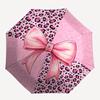 1pc Pink Leopard Print Bow Umbrella with Plastic Handle,Compact & Stylish,Cartoon Pattern,Outdoor UmbrellaPT316