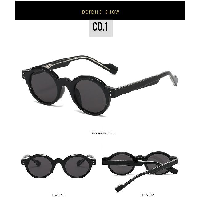 20 Retro Round TR90 Frame Sunglasses, Thick-Frame Sunglasses for Men and Women, Street Style Sunglasses