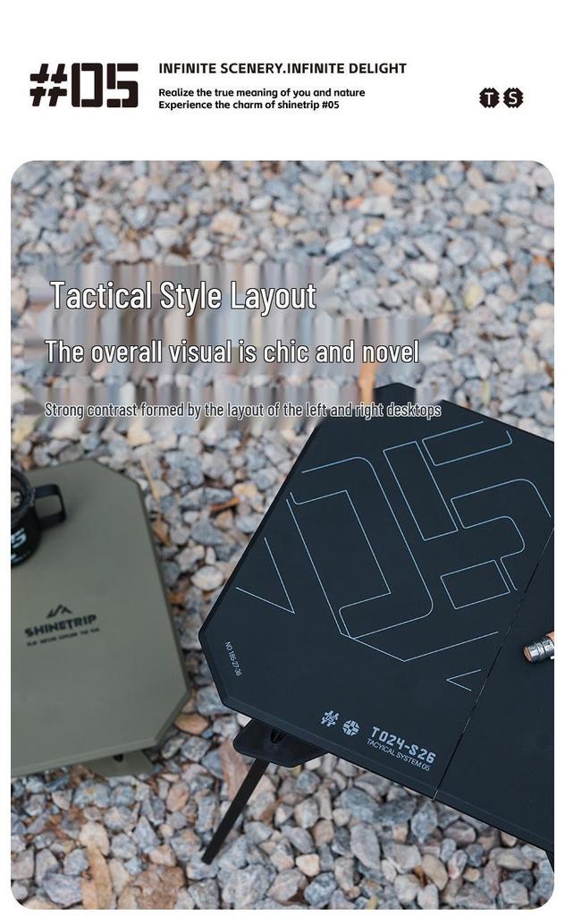 Mountain Fun Ultra-Light Folding Tactical Table: Portable, Detachable, Lightweight Camping Table for Outdoor, Motorcycle Touring, and Mountaineering.