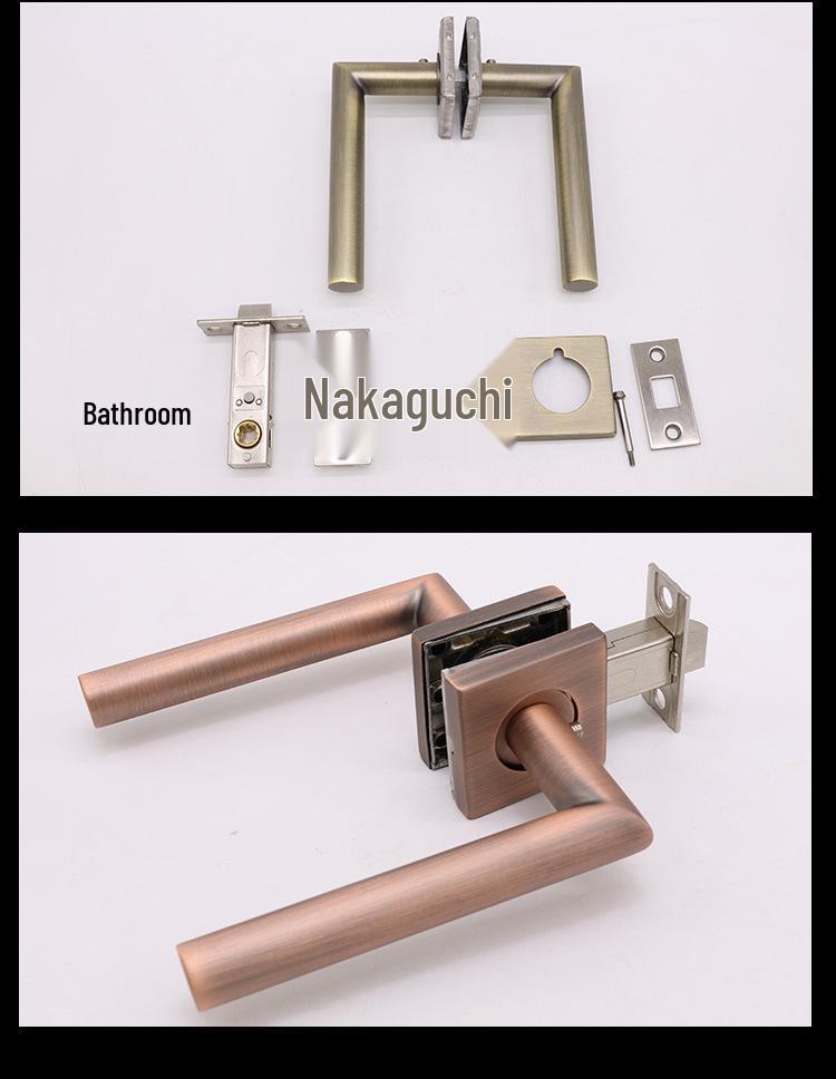 Cross 304 Stainless Steel American-Style Keyless Square Bathroom Door Lever Passage Lock