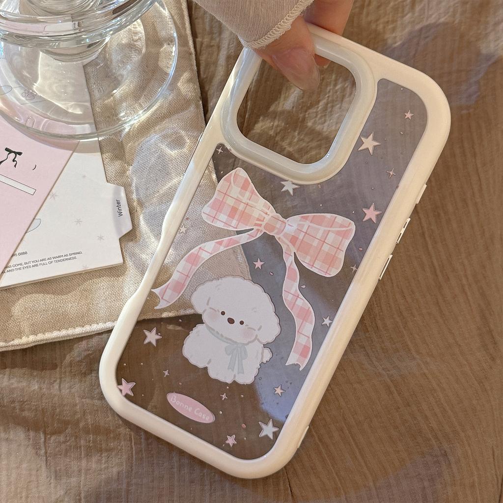 Girl Cartoon Suitable for IPhone 16 Apple 15 Mobile Phone Case 14 ProMax Bow Puppy 12 Anti Fall 13 Hard