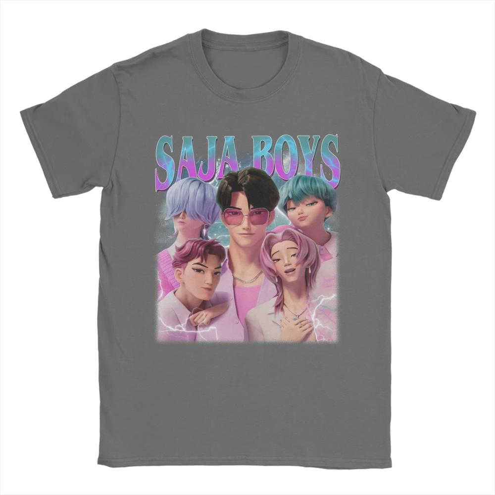 Funny Kpop Demons Saja Boys Team Hunters T-Shirt Men Round Collar Cotton T Shirt 2025 Short Sleeve Tee Women Printed Clothing