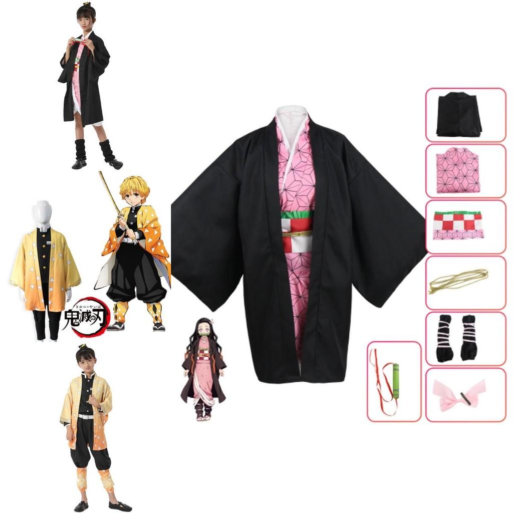 Prodyšný a poutavý dětský cosplay kostým Demon Slayer Kimetsu No Yaiba Nezuko ideální pro Halloween a maškarní večírky