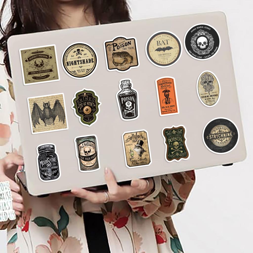 50 Retro Thriller Potion Graffiti Stickers Decorate Notebook Suitcase DIY Waterproof Stickers