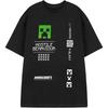 Minecraft Creeper Mens Black Graphic Tee _ Hostile Behaviour Video Game Shirt _ Classic Game Theme Top _ Short Sleeve