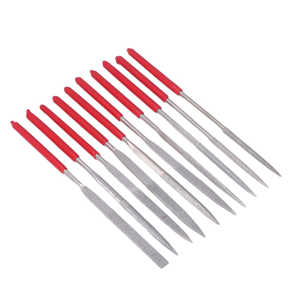 10 Pcs Needle File Set Diamond Model Grinding Trimming Needle File Kit for Material Processing