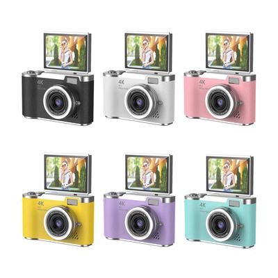 4K 48MP Digital Camer 8X Zoom 2.4-inch HD Rotating Screen CCD Camera Video Recorder Gift for Teens 180 Flip Screen