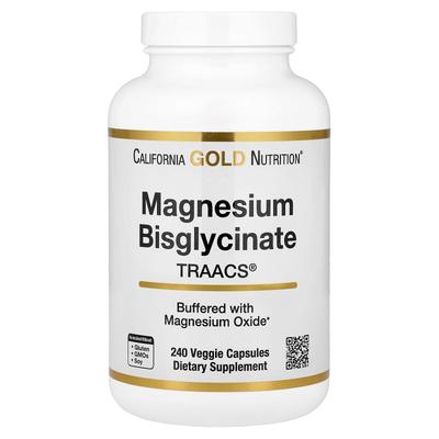 Magnesiumbisglycinat, hergestellt von Traacs®, 240 Gemüsekapseln (100 mg pro Kapsel)