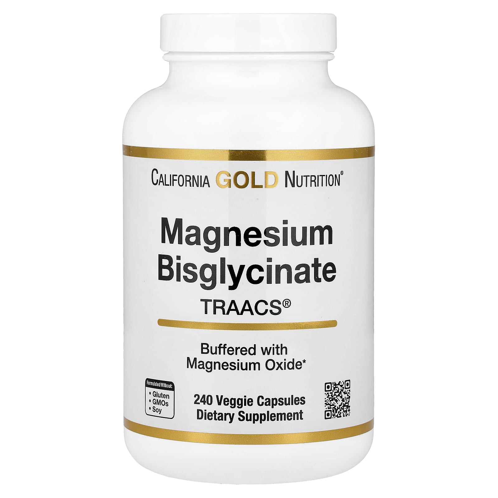 

Magnesium Bisglycinate, manufactured by Traacs®, 240 Veggie Capsules (100Mg per Capsule)