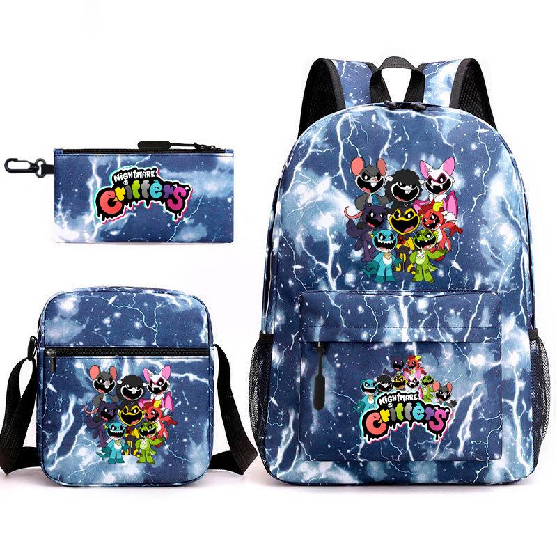 Poppy's Game Time Starry Sky Elementary School Bag Nightmare Animal Large Capacity Backpack Three-piece Set
