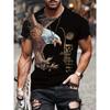 Summer fashion new men's printed T-shirt sports and leisure plus size comfortable men's short sleeved