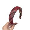 Women's Red Plaid Wool Wide-Brimmed Headband - Perfect for Christmas & New Year Outings
