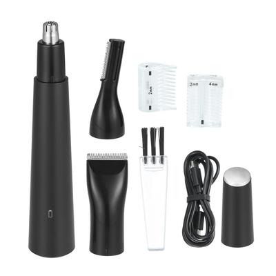 And Ear and Nose Hair Professional USB Eyebrow and Beard Trimmer with Waterproof Black Men's Women's Trimmer, Rechargeable, Dual-Edged Blades,