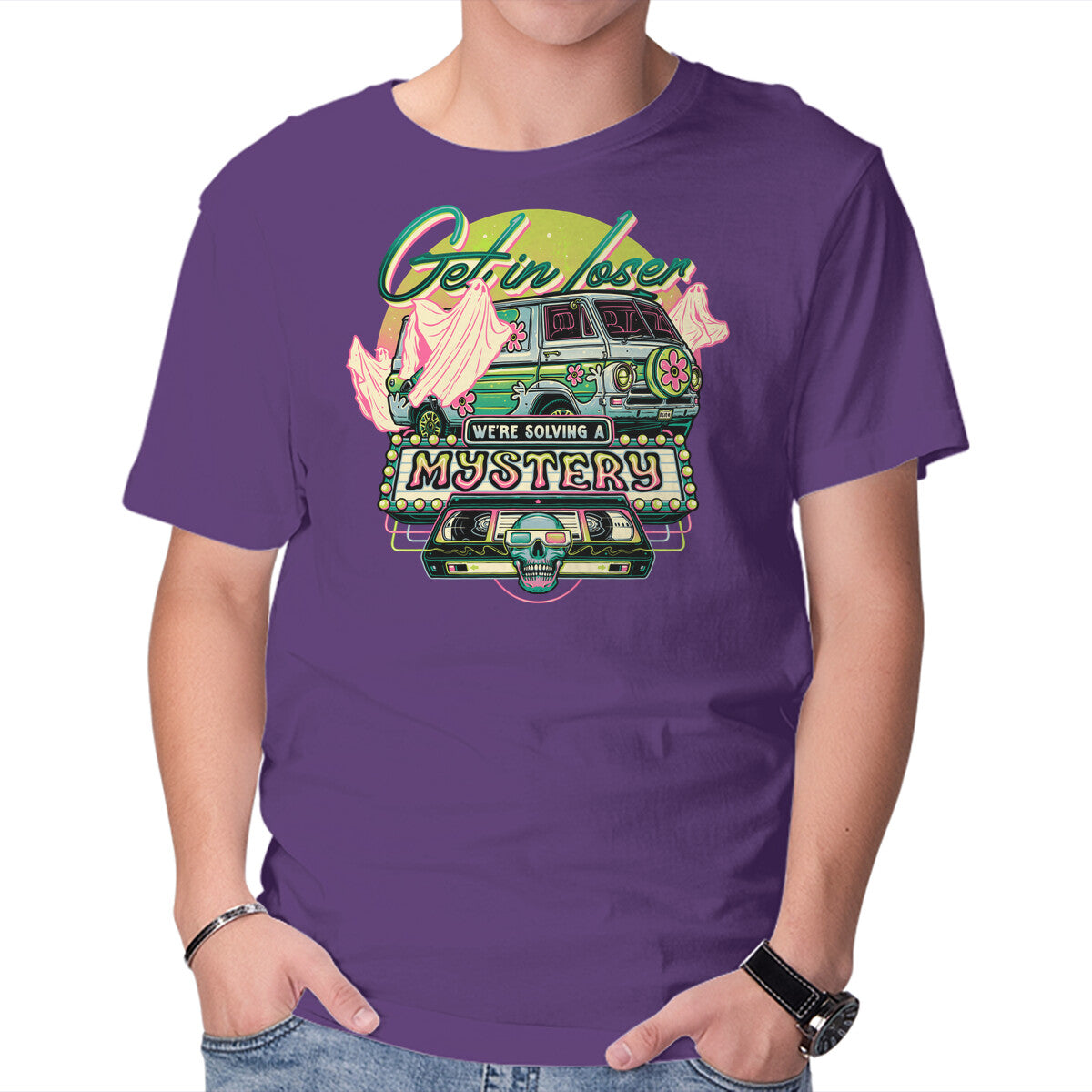 Unisex Crew Neck T-Shirt Solving A Mystery Graphic Short Sleeve Casual Tee L