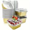 50pcs Disposable Tin Muffin Boxes with Lids Cupcake Mold Mini Aluminum Foil Cupcake Cup  Picnic