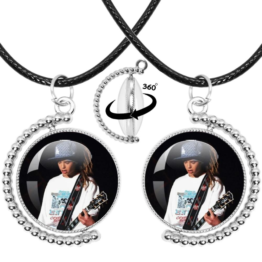 Neue Halskette Tokio Hotel Retro Rockband Pop Bill Kaulitz Band Glas Doppelseitig Drehbar Anhänger Halskette Schmuck Anhänger Fans
