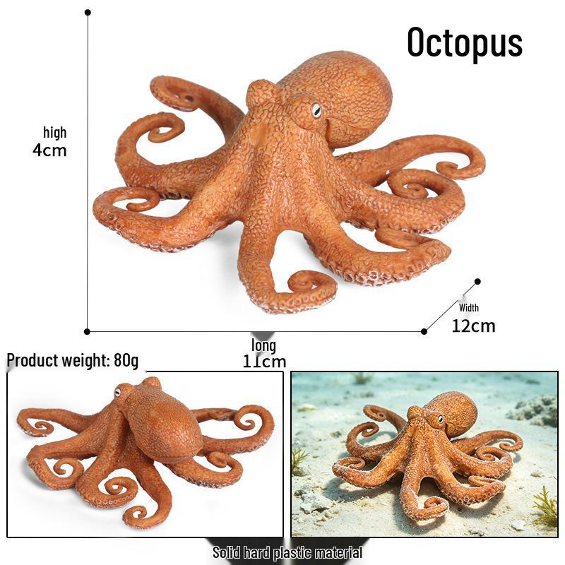 Marine Life Toy Set: Squid, Octopus & Jellyfish Figurines for Kids