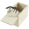 Simulation Spider With Wooden Box Kids Favors Tricky Prank Joke Toy Haunted House Horror Props Halloween Party Decor Supplies