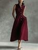 Europa und die Vereinigten Staaten 2026 Sommer neue Mode lässig Stehkragen Temperament Trend Stil Knopfkleid