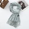 Cotton Solid Color Scarf for Women Winter Warm Wool Cashmere Scarf Autumn and Winter Women's Shawl Scarf Korean Style Atmosphere