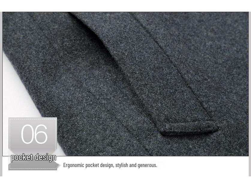 Men's Mid-Length Stand-up Collar Wool Blend Overcoat - Non-Iron Fashion Outerwear for Autumn/Winter 2020