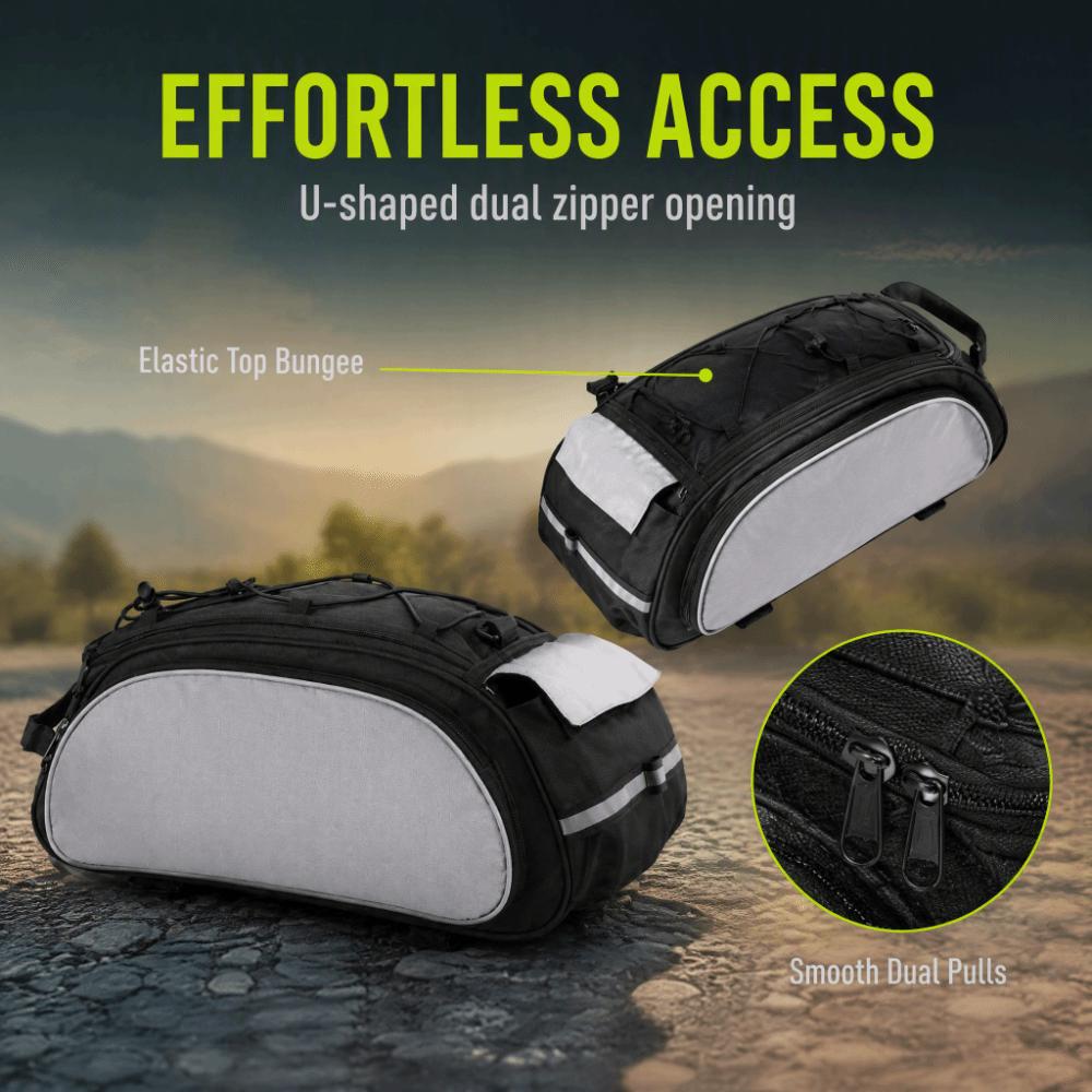 with Shoulder Strap Bike Rear Rack Bag 600D Polyester Rear Carrier Bag  Long Distance Cycling