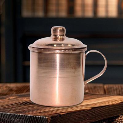Handmade Copper Tea Cup Handle Mug Teaware Thickened Wide Mouth Creative with Lid for