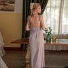 Sexy Pajamas for Women, Summer Dress, Autumn and Winter Silk Satin Casual Suspender Nightgown, Deep V Nightgown for Women