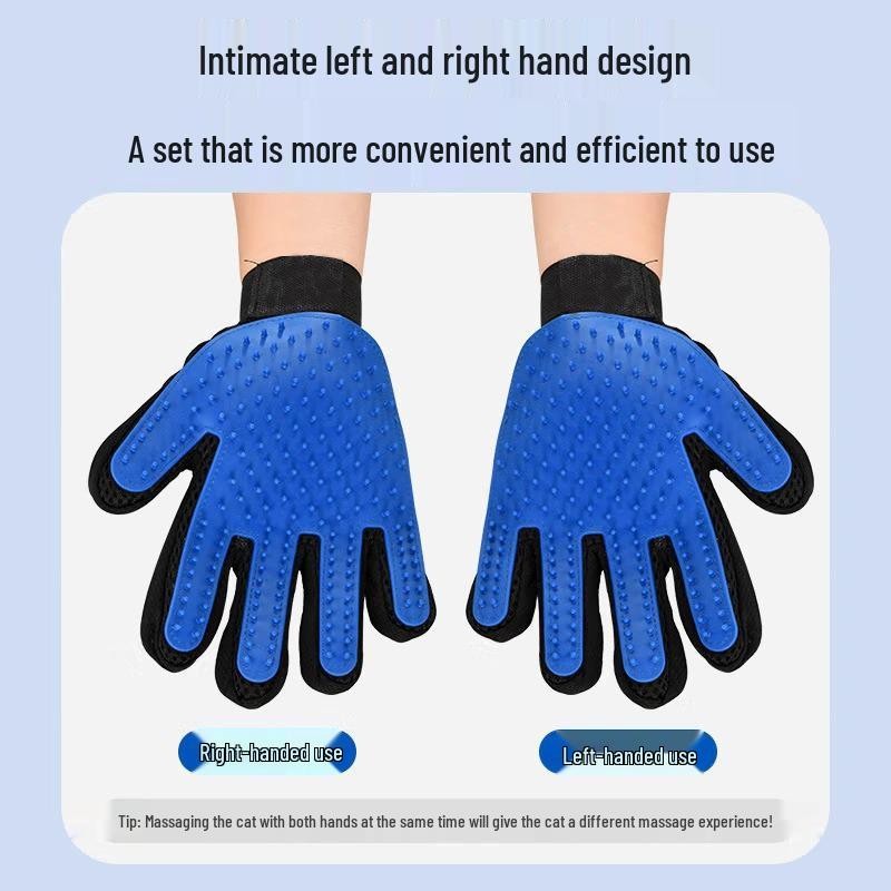 Cat and Dog Petting & Grooming Gloves - Remove Loose Hair & Massage Pets