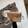 Korean Version of Simple Hand Carry Shoulder 2025 New Fashion Diagonal Splicing Contrasting Color Small Square Bag Portable Messenger Commuter Woman