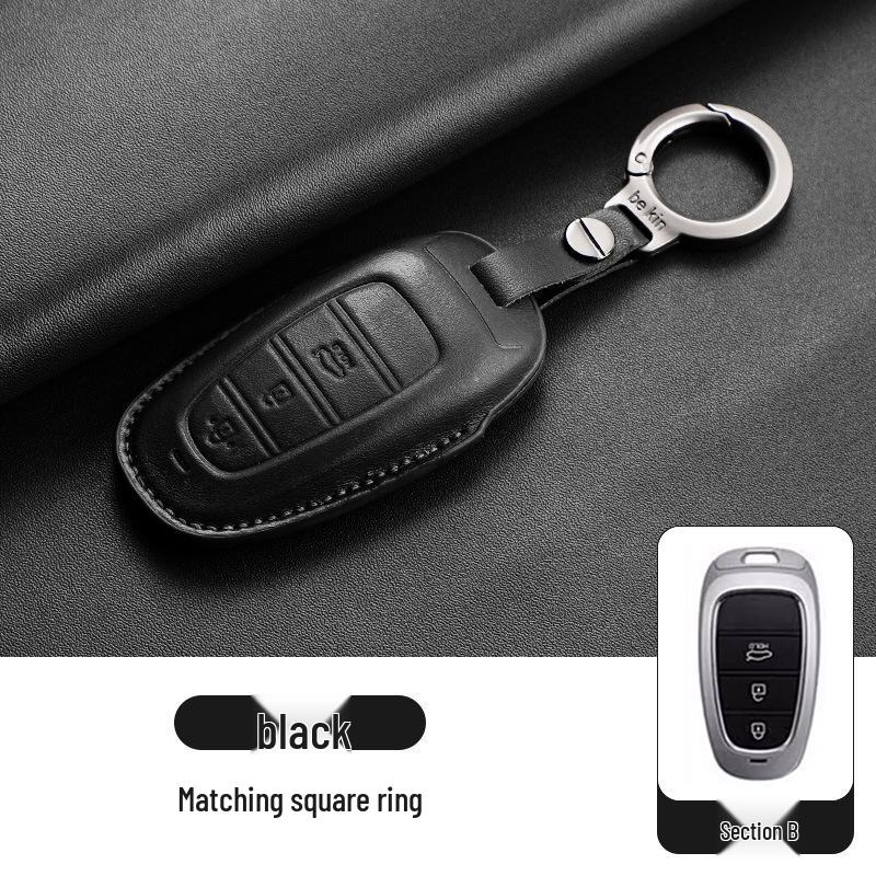 Genuine Leather Key Case for Hyundai Ix35, Santa Fe, Fiesta, Ix25, Elantra, Verna, Mistra