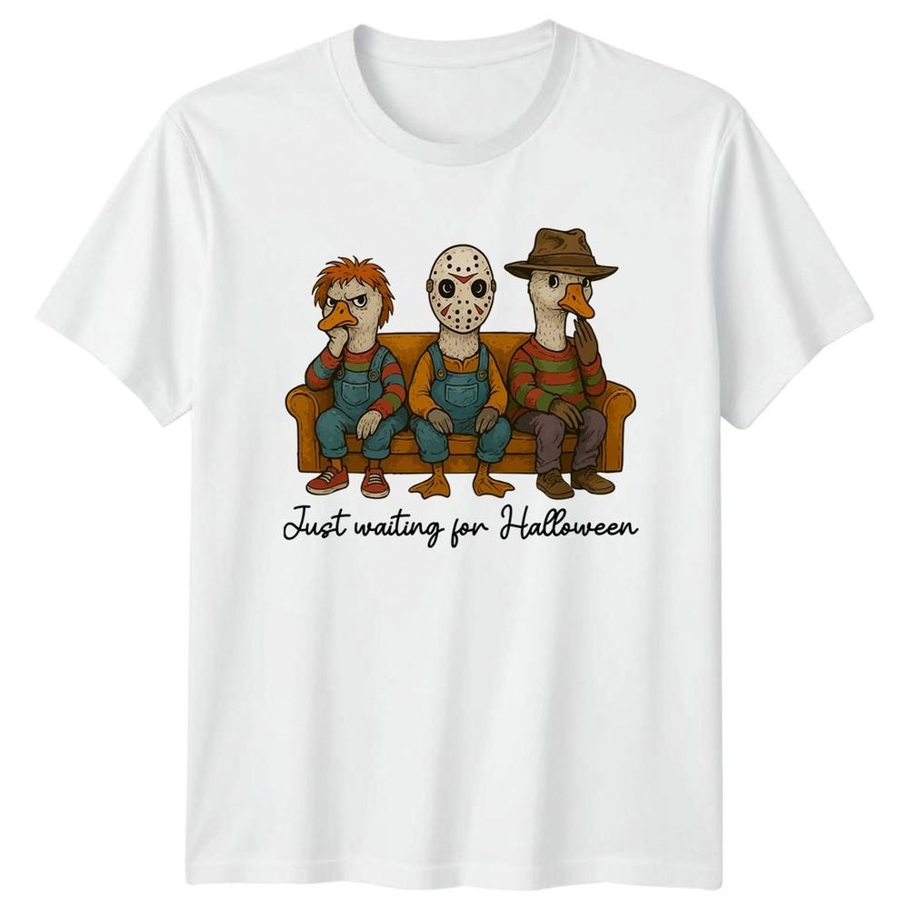 Just Waiting For Halloween Ducks Horror Characters Unisex TShirt Unisex Unisex S