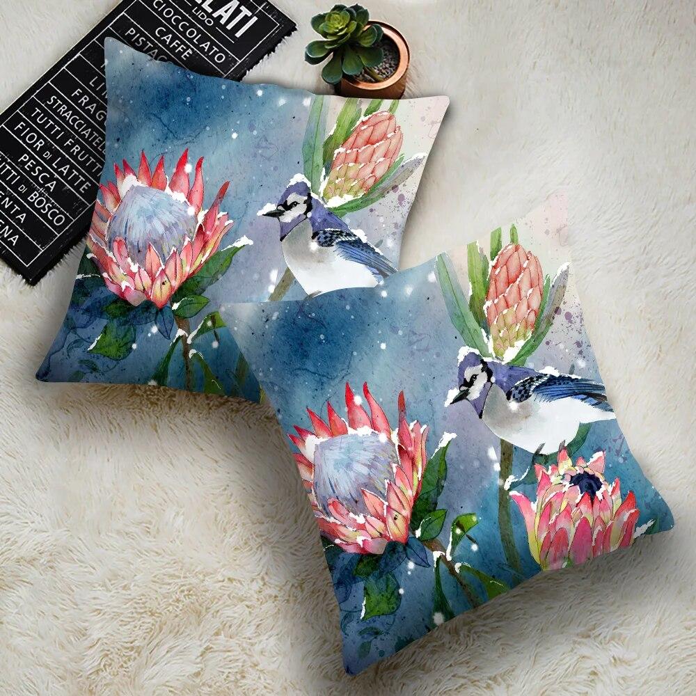Schlafzimmer Wohnzimmer Kissenbezug Ölgemälde Vogel Chinesischer Stil Auto Sofa Heimdekor Kissenbezug