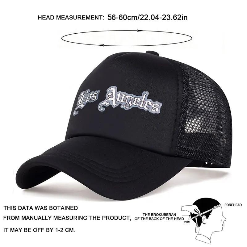 Unisex Los Angeles Letter Printed Baseball Net Caps Spring Summer Outdoor Adjustable Casual Hats Sunscreen Hat