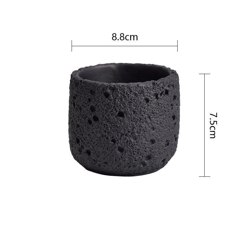 Nordic Cement Flower Pot - Creative Volcanic Rock Design, Breathable Indoor Succulent and Green Plant Planter.