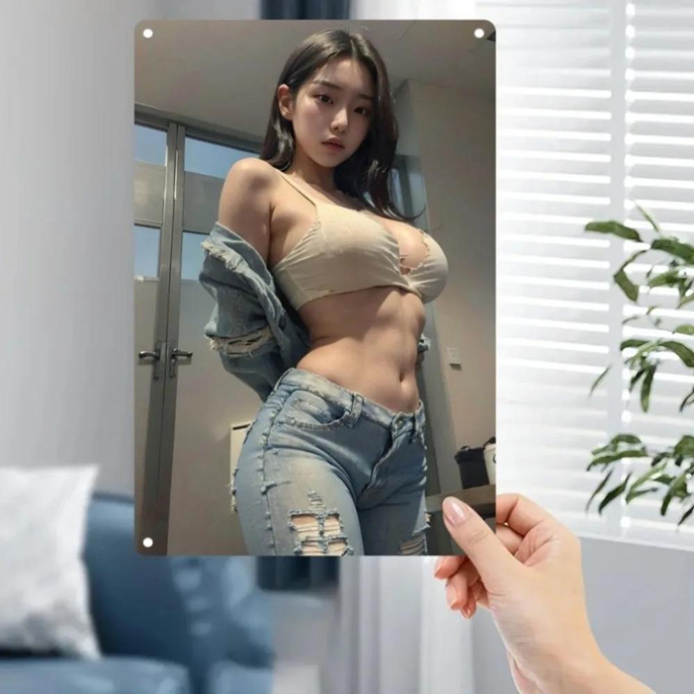 Vintage Tin Wall Art Retro Farmhouse Decor Rustic Metal Painting Sign 20x30cm