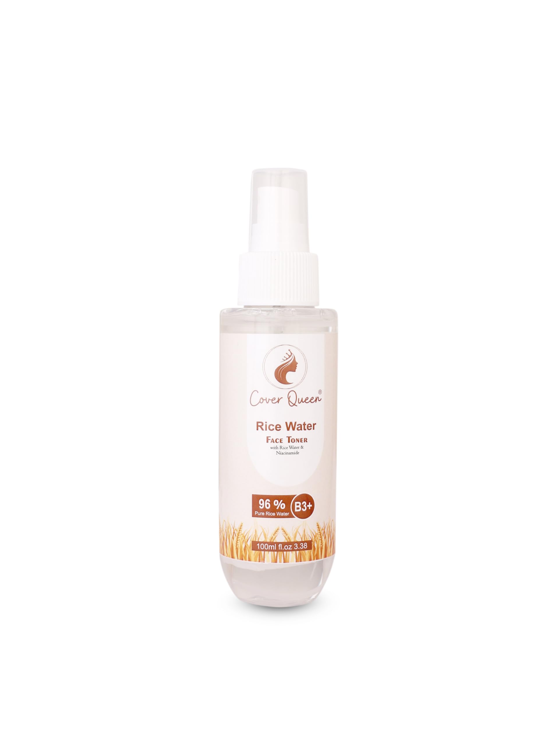 Cover Queen Rice Water Face Toner with Niacinamide | 96% Pure Rice Water | Korean Skincare for Glass Skin | Brightening & Hydrating Toner | Alcohol