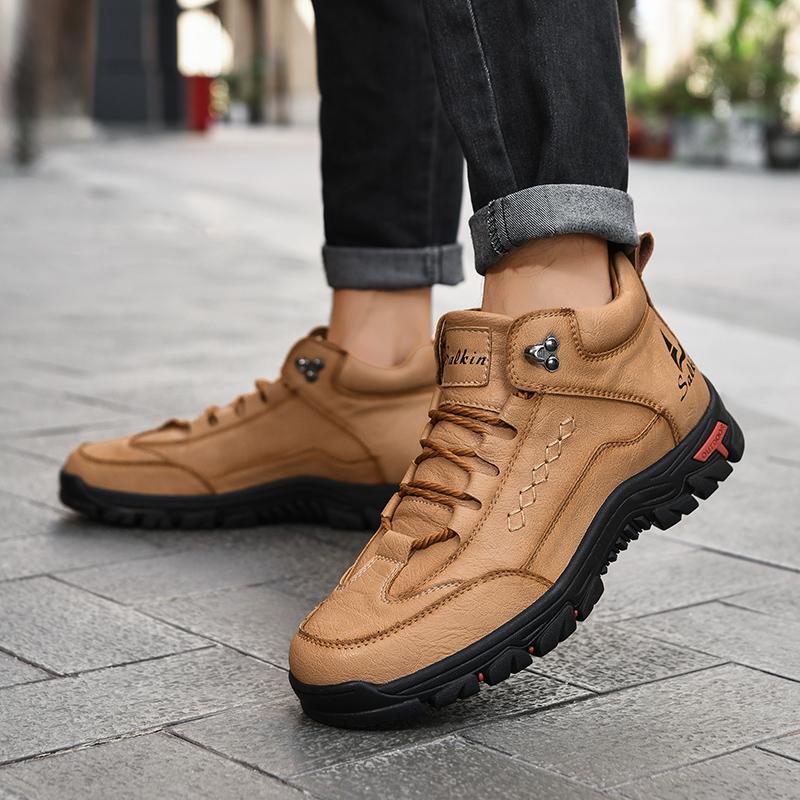 TUINANLE Handmade Leather Men Boots Outdoor Design Sneakers Man Breathable Casual Shoes Men Ankle Boots Fall Plus Size