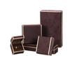 Luxury New Chinese Style Classic Rectangle Jewelry Display Box Gold Trim Embroidery Case for High-End Jewelry